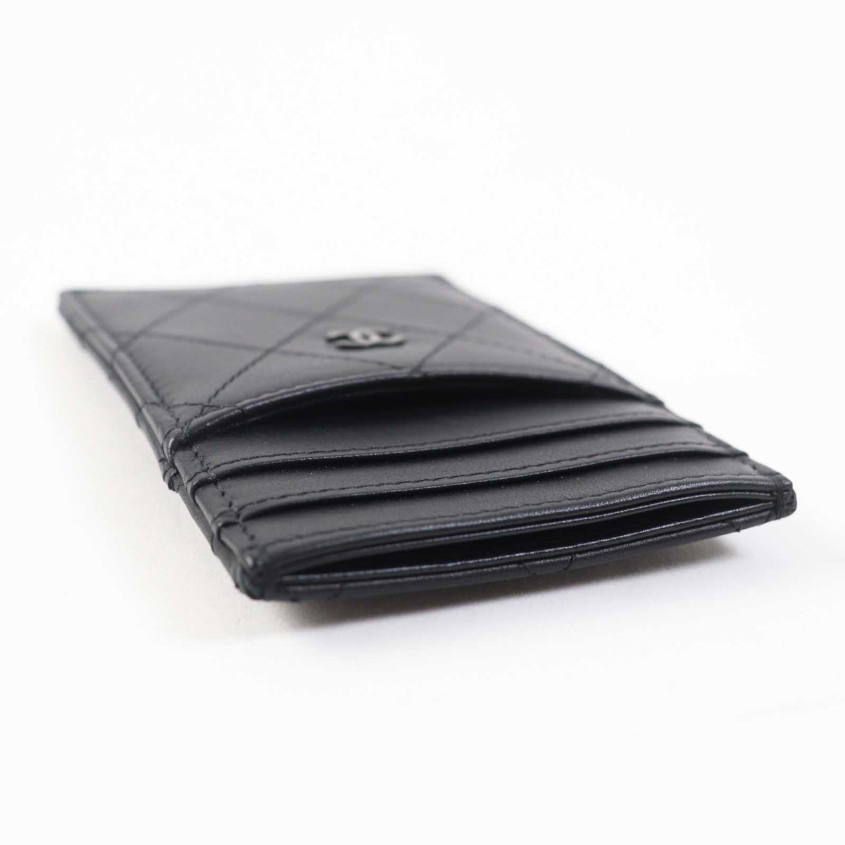CHANEL Card Case AP3595 Lamb leather black Matrasse