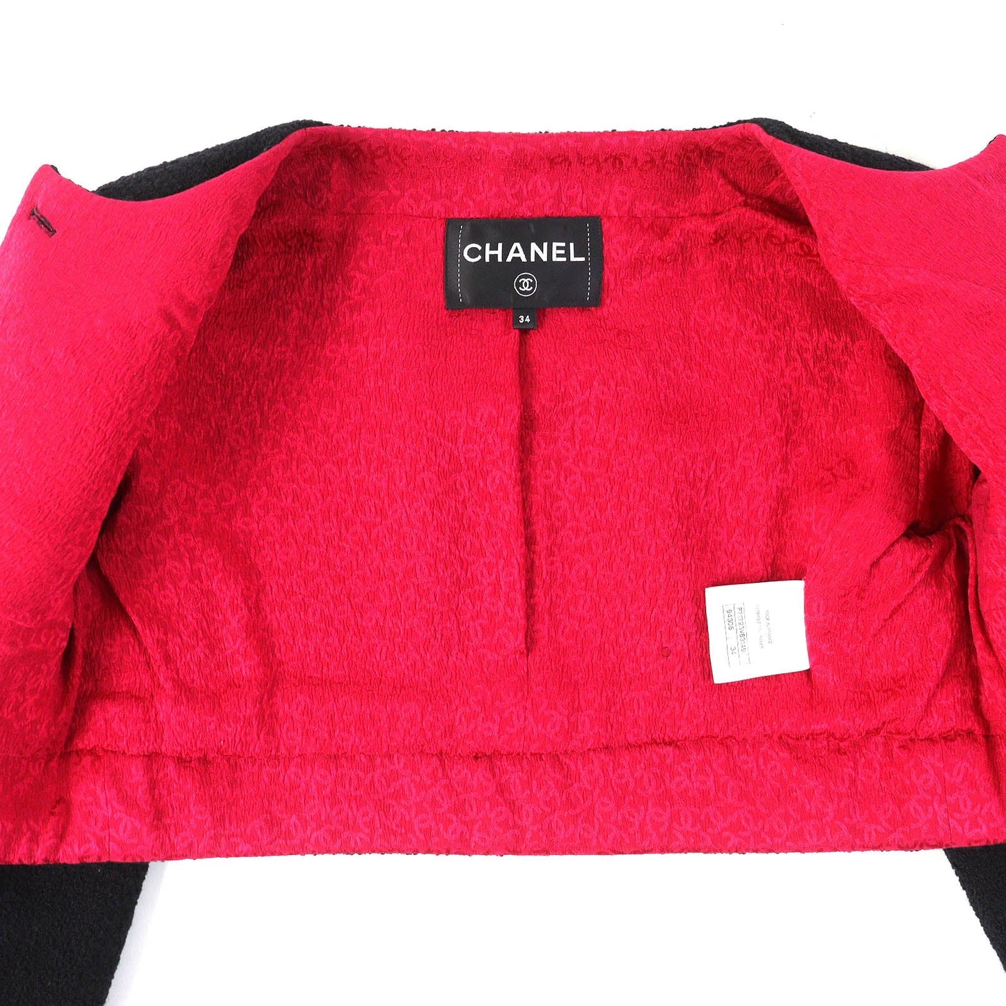CHANEL Jacket P71723 wool Black pink 34