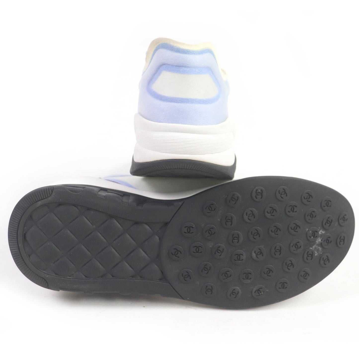 CHANEL Low cut sneakers G34763 mesh White blue 41