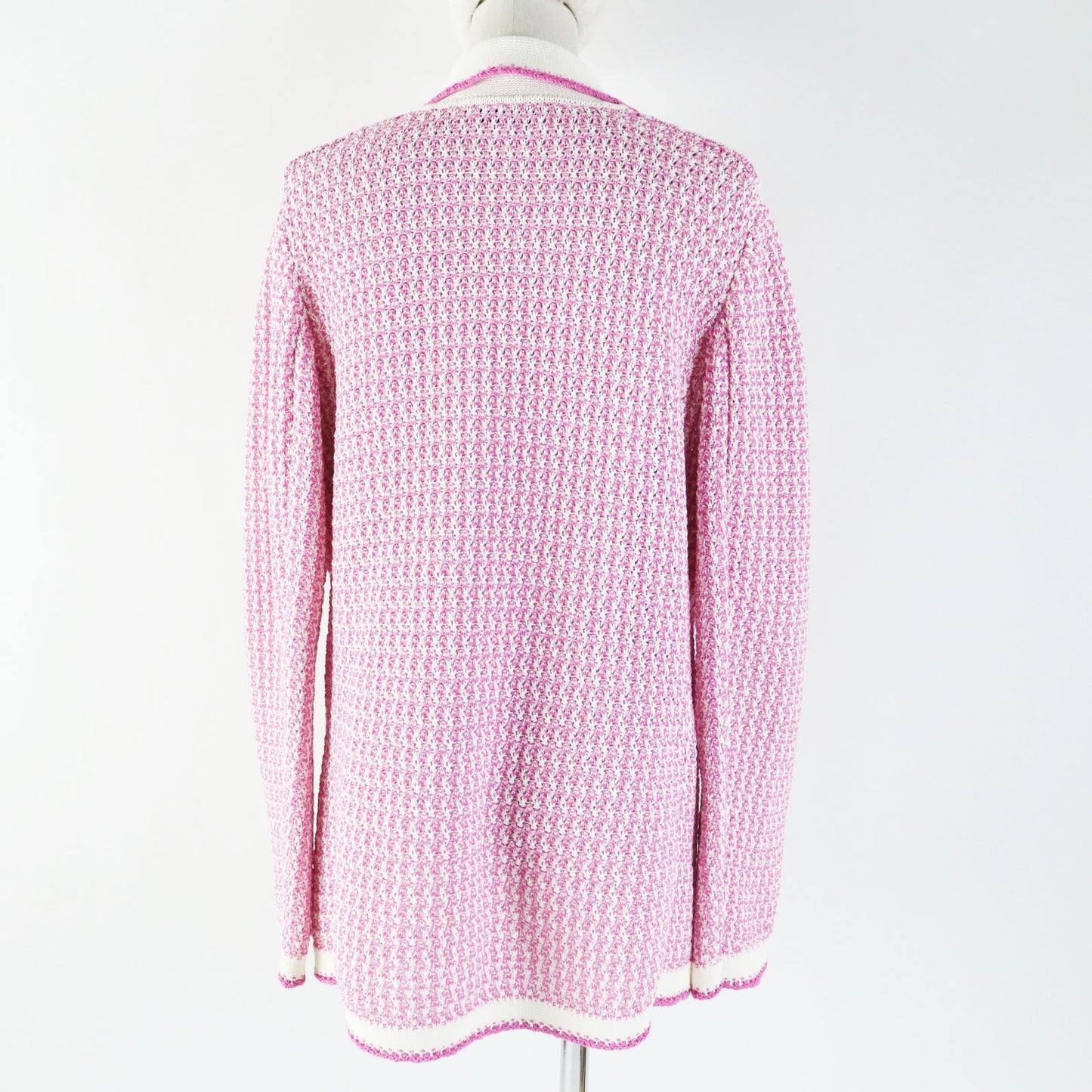 CHANEL cardigan P72239 cotton Pink white 36