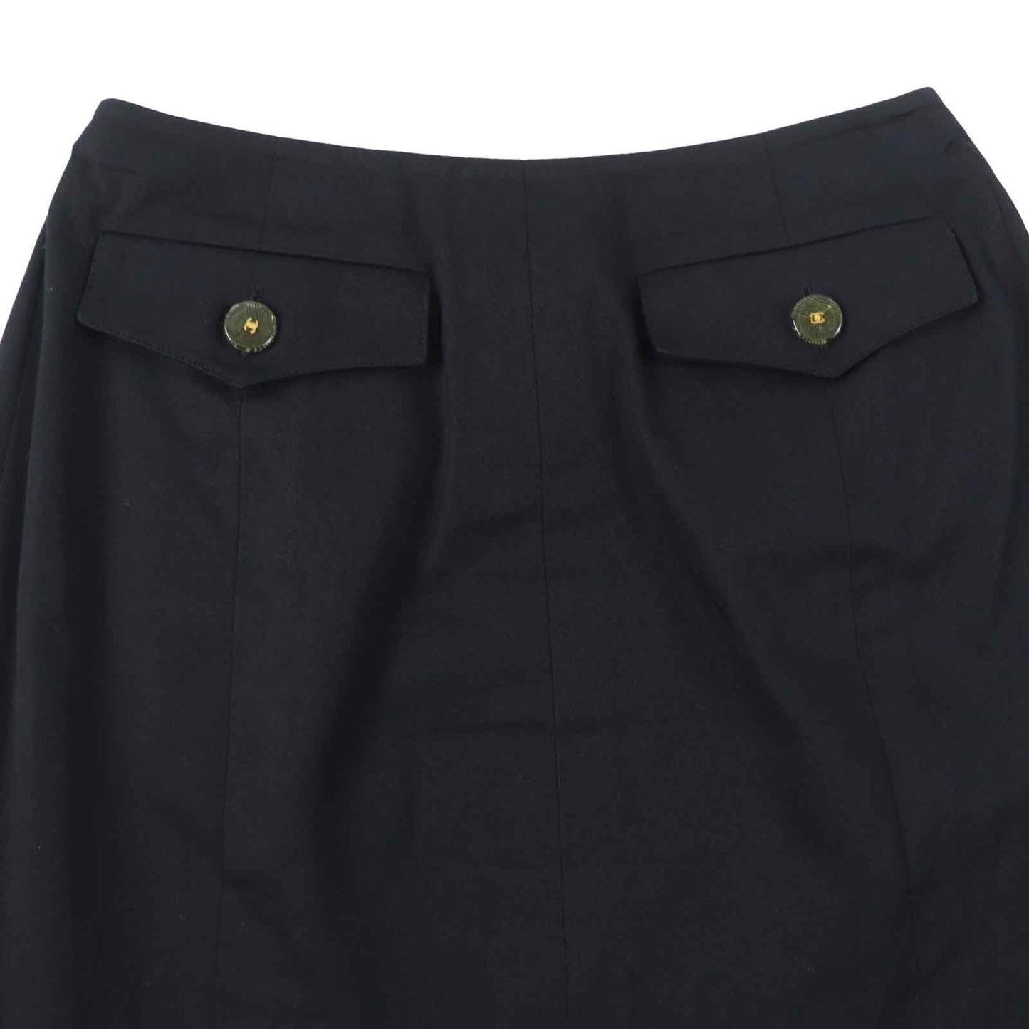 CHANEL skirt 02P P19179 cotton black 36