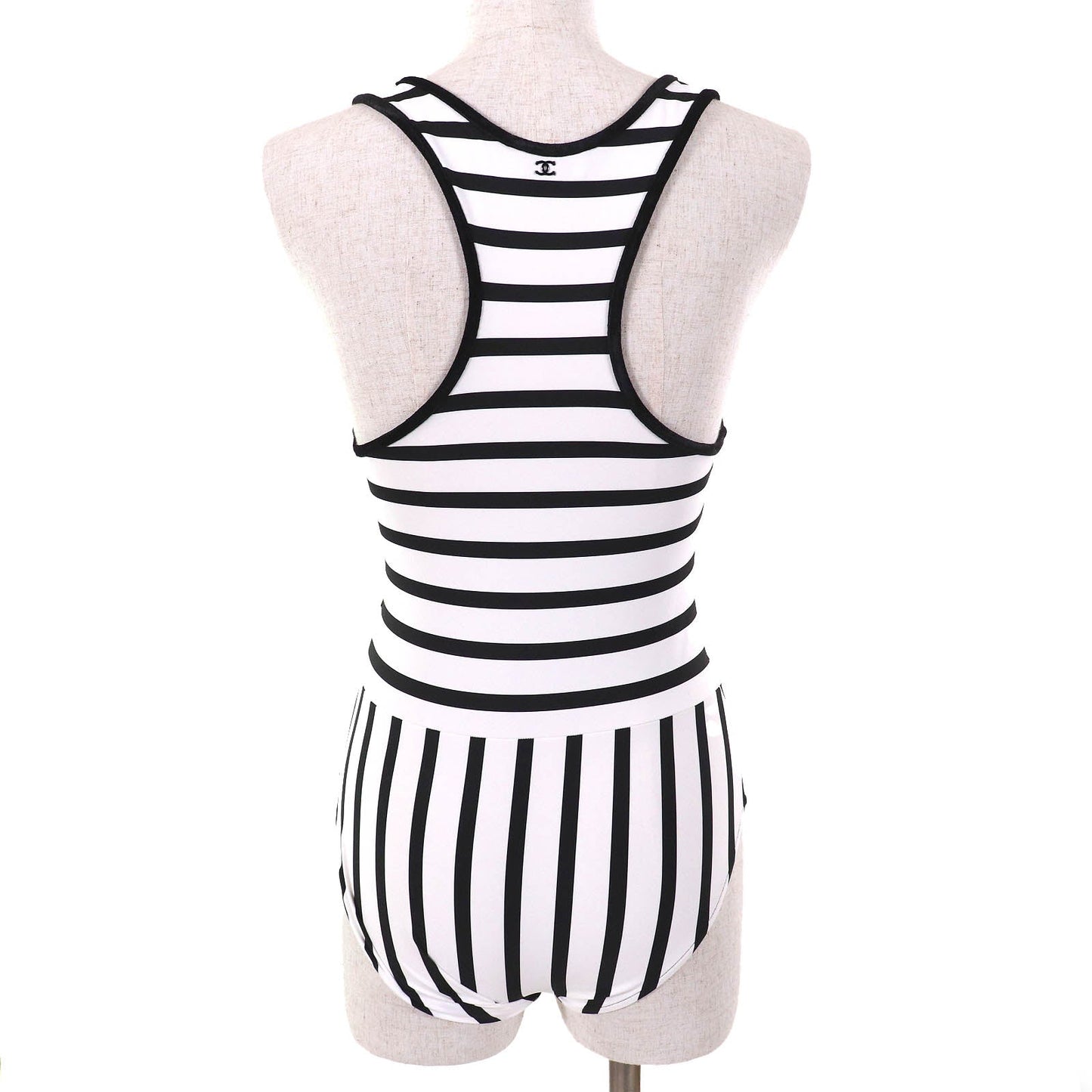 Chanel COCO Mark Strap Pattern One Piece Swimwear