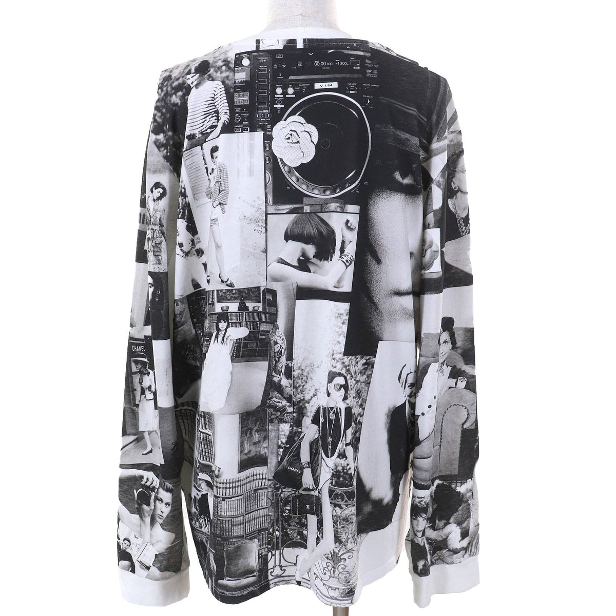 Chanel COCO Mark Rhinestone Long Sleeve T-Shirt