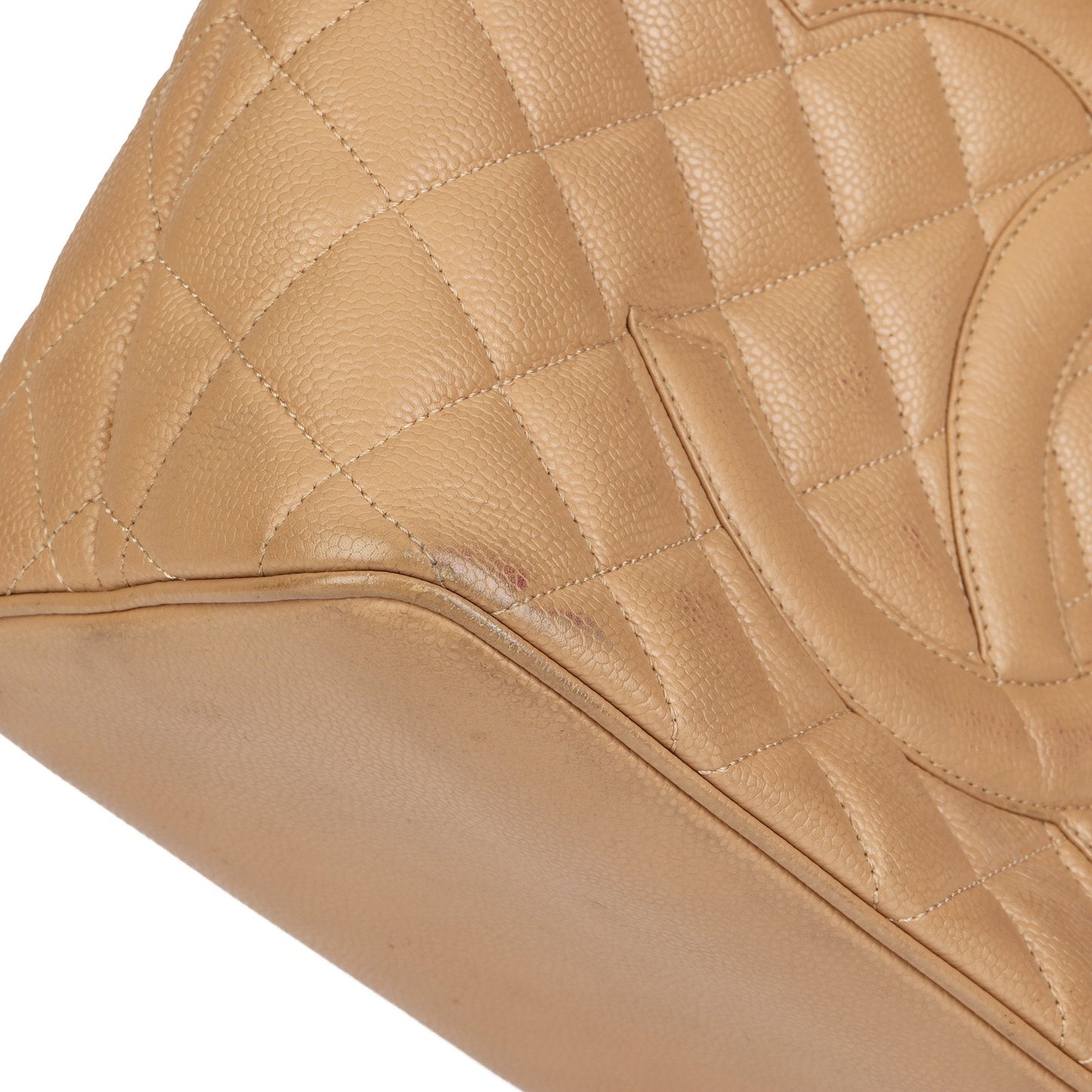 Chanel Beige Caviar Leather Medallion Tote