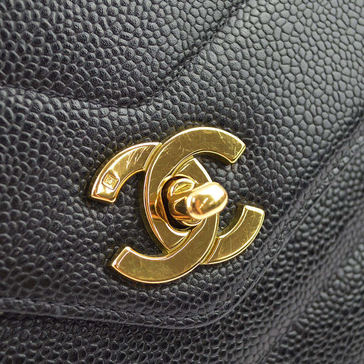 Chanel Black Caviar V-Stitch Mini Square Shoulder Bag 17