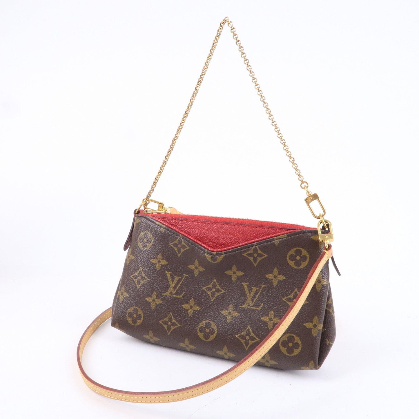 Louis Vuitton Monogram Pallas Clutch 2 Way Bag Cerise M41638