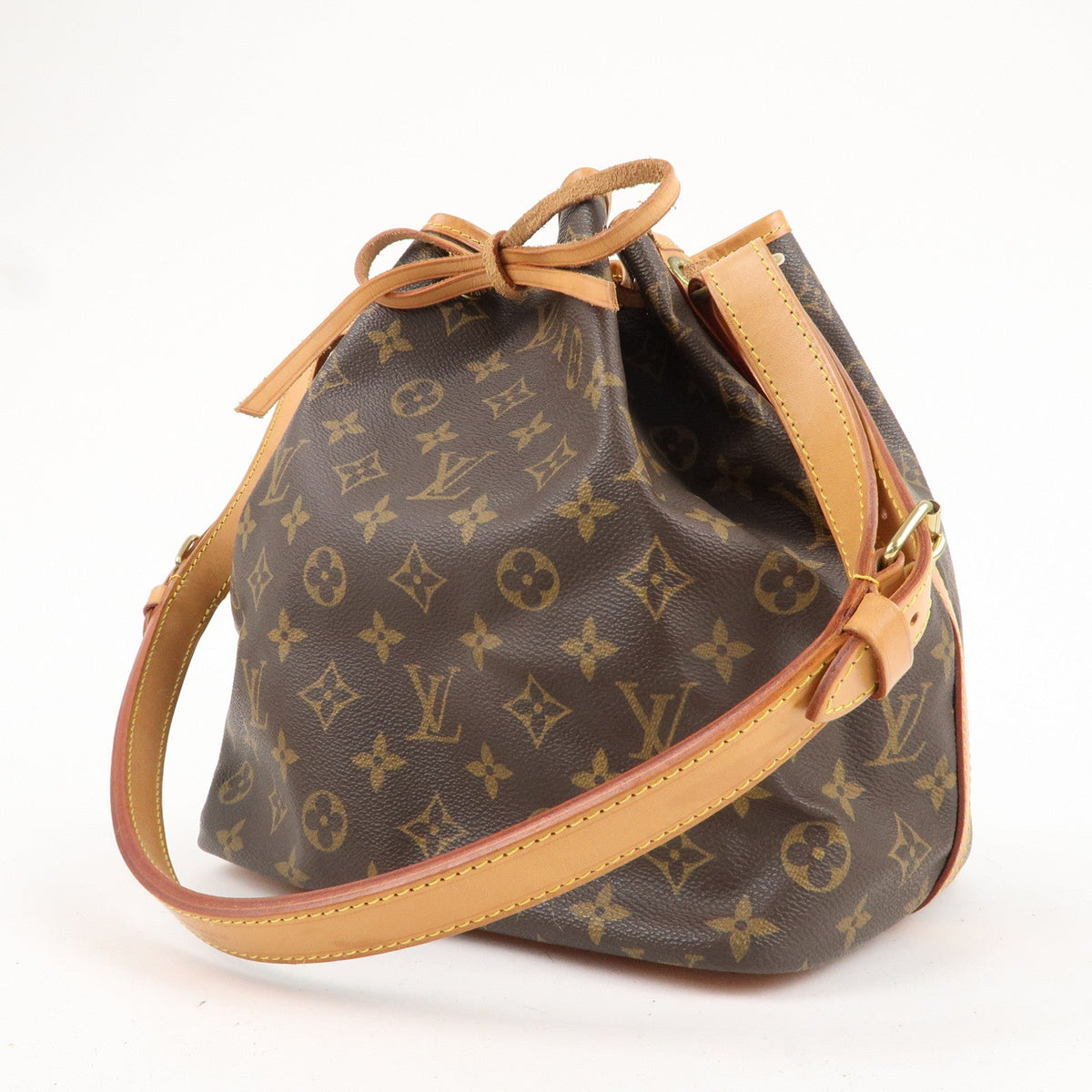 Louis Vuitton Monogram Petit Noe Shoulder Bag Brown M42226