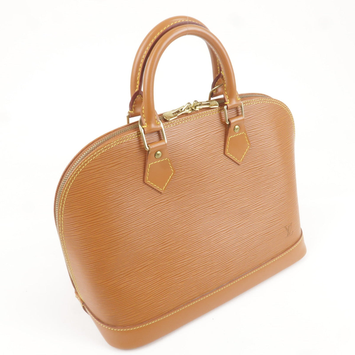 Louis Vuitton Epi Alma Hand Bag Zipang Gold M54148
