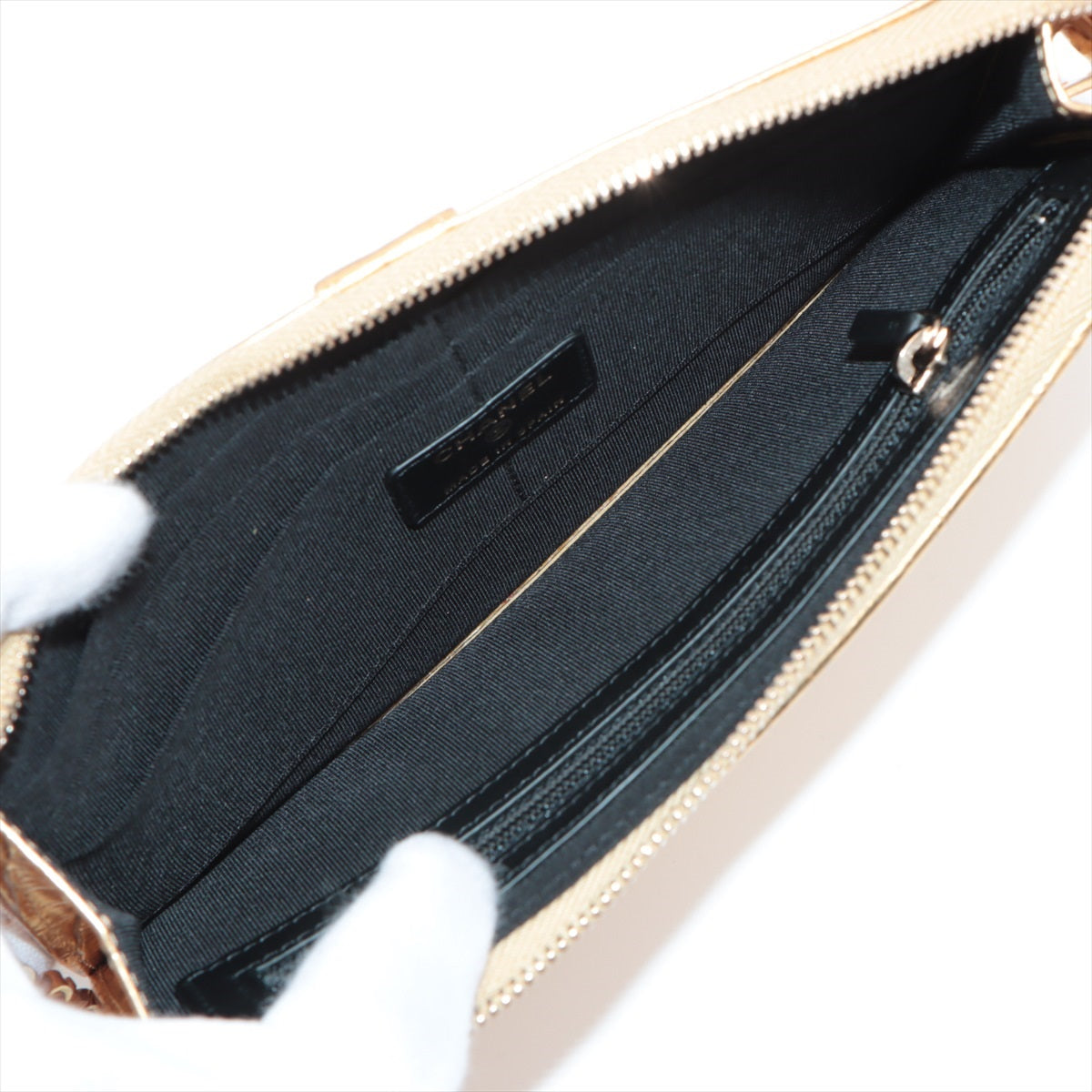Chanel Coco Crocodile Press Wallet Gold Gold 28th