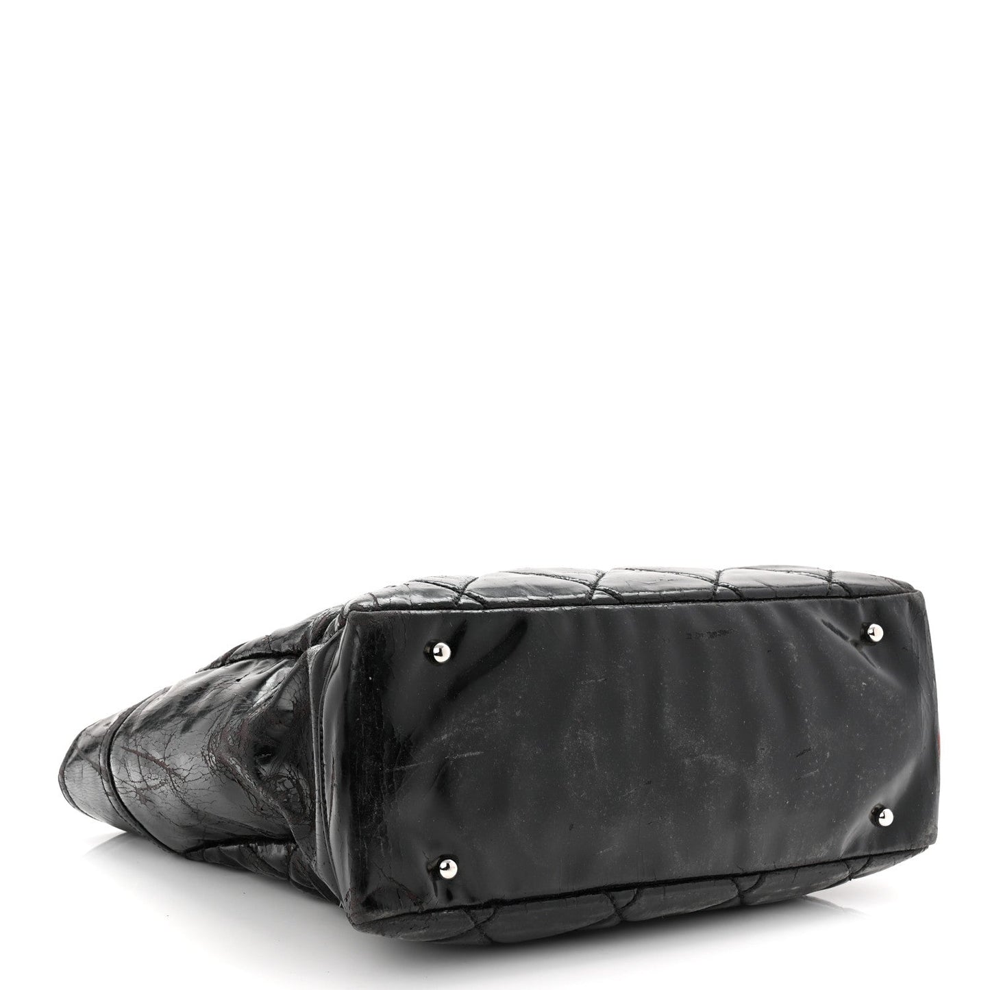 Vinyl Quilted Large Paris Biarritz Tote Black