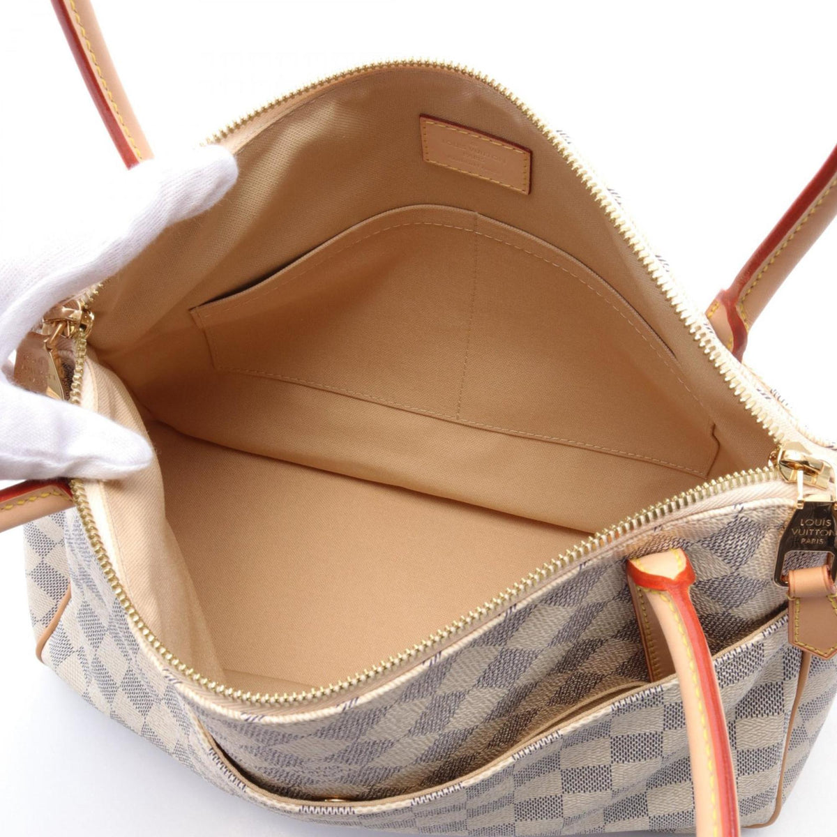 Louis Vuitton Coated Canvas Damier Azur Pvc Leather Shoulder Bag