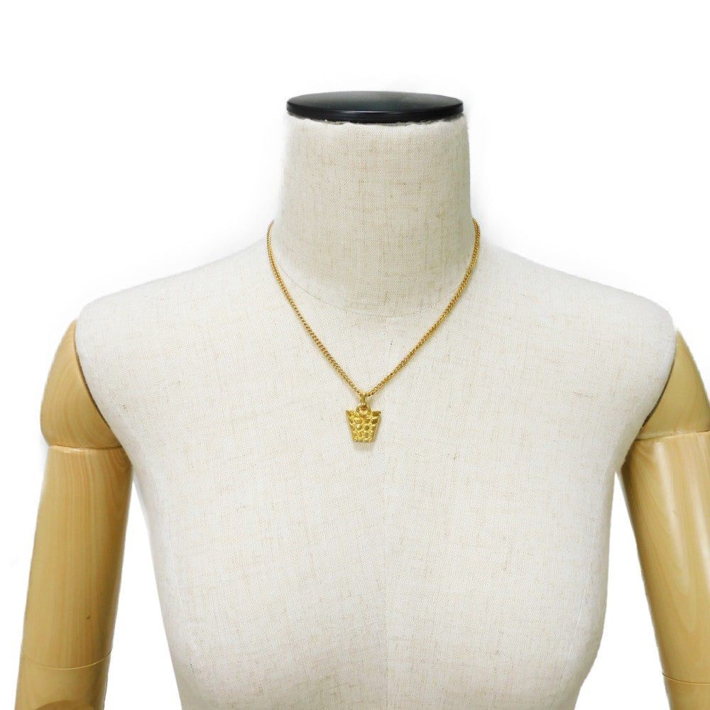 CELINE Necklace plating gold Circle logo Women Used