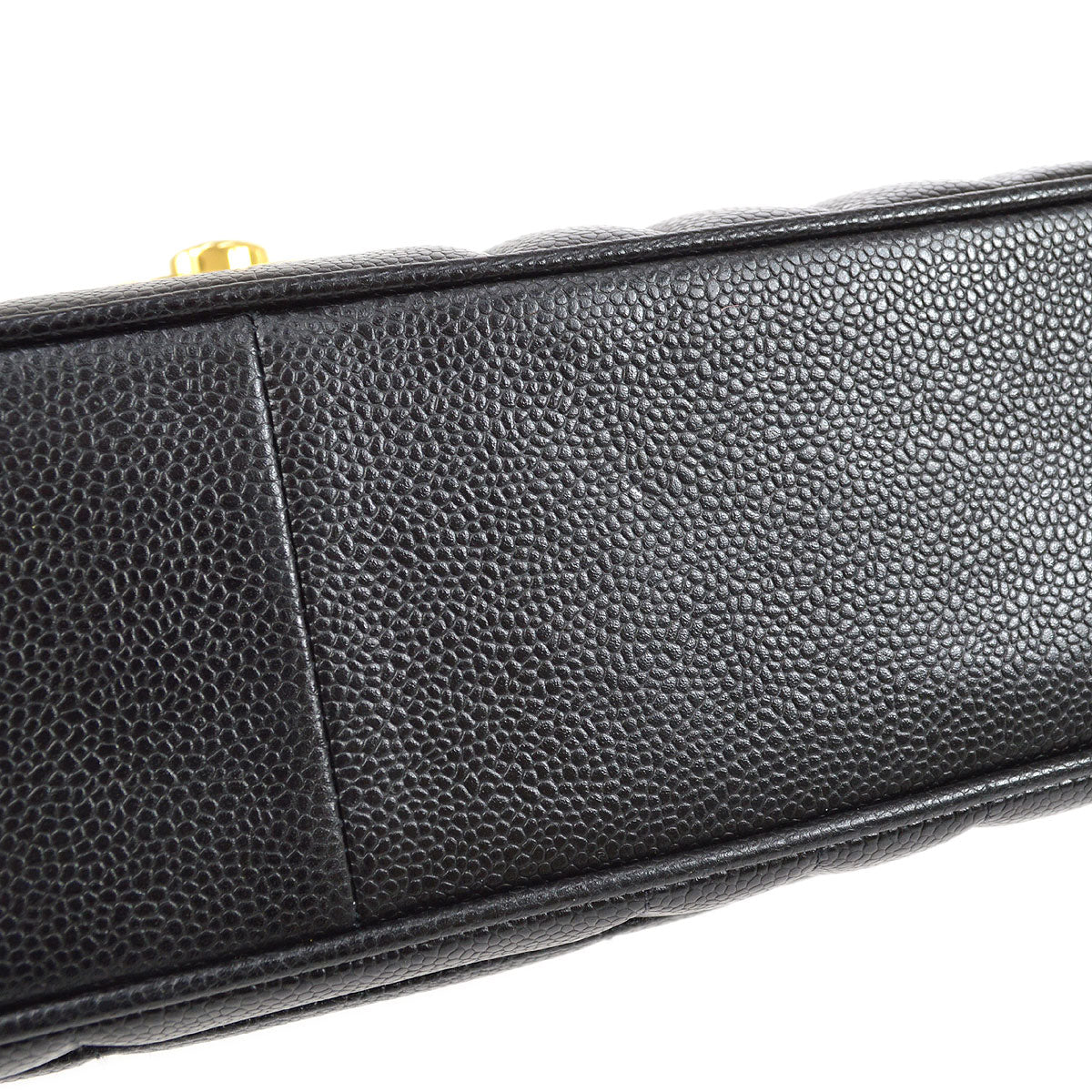 Chanel * 1994-1996 Black Caviar Jumbo Vertical Stith Classic Flap