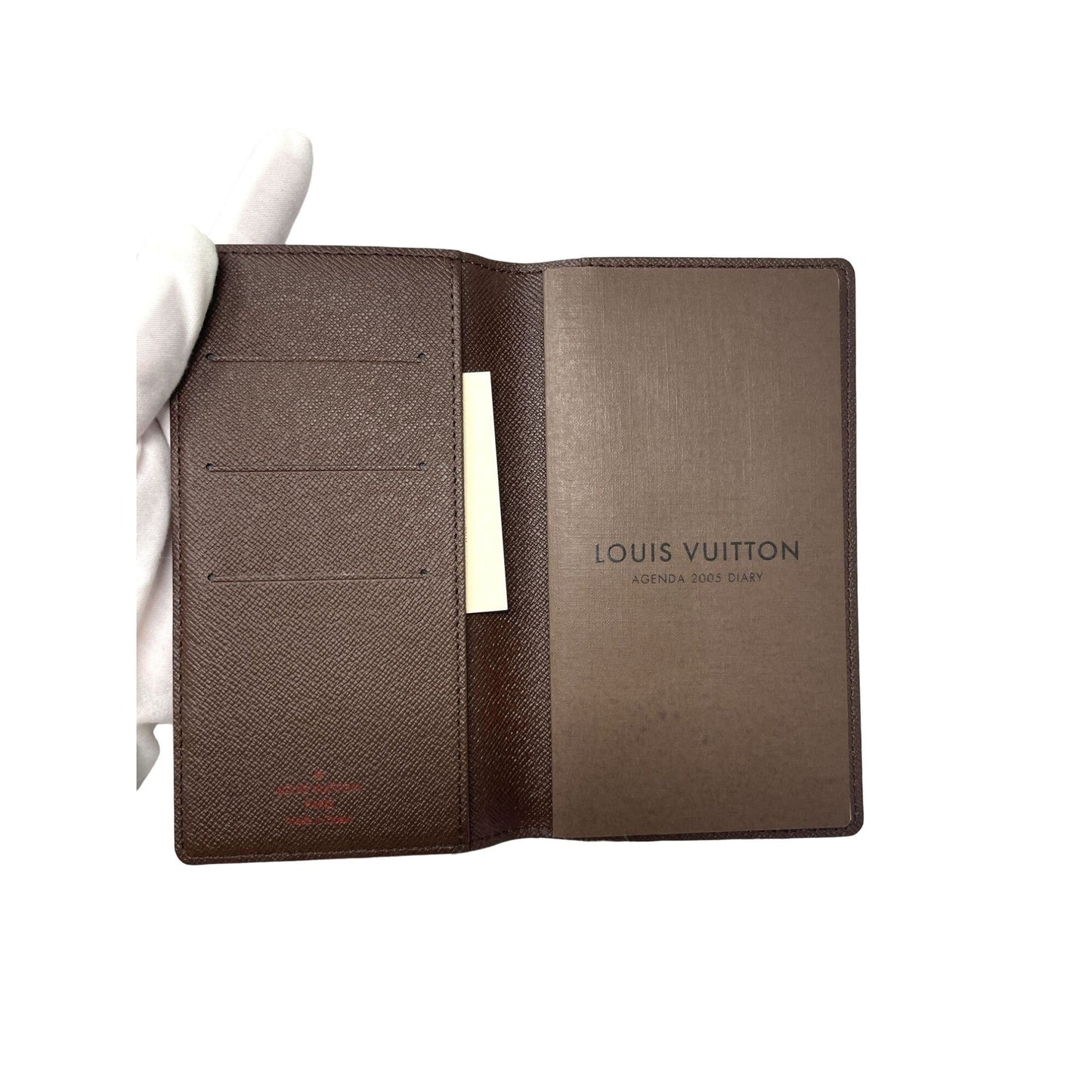 LOUIS VUITTON Louis Vuitton Damier Ebene Agenda Pocket Cover - Brown