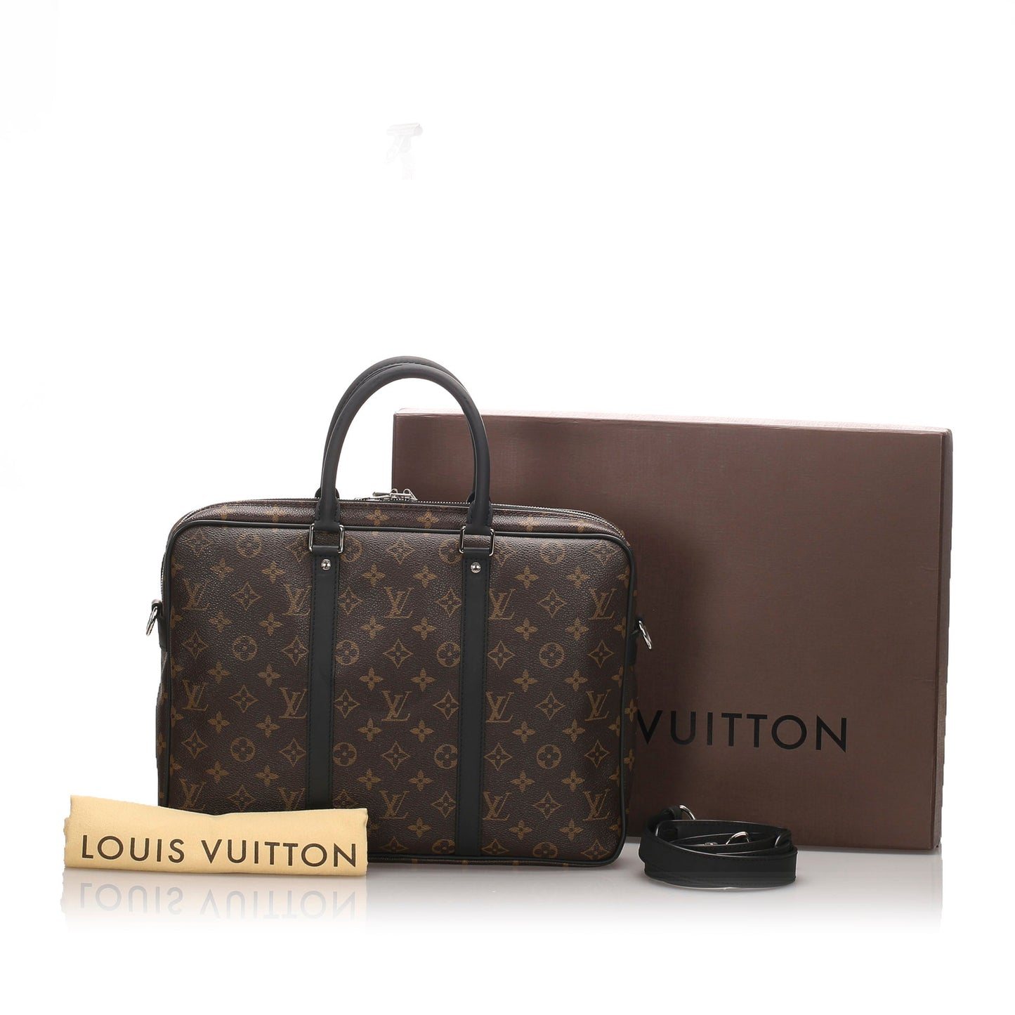 Louis-Vuitton Porte-Documents Voyage PM in Monogram Macassar