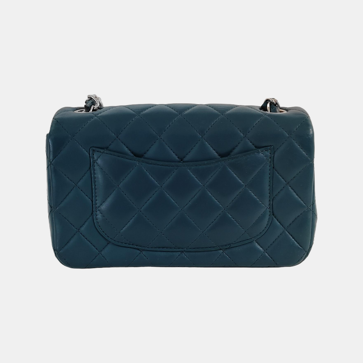 Chanel Classic Flap Rectangular Mini Teal Green Lambskin,2020