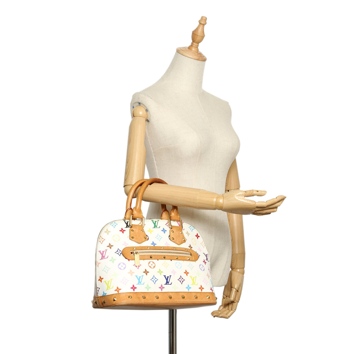 Louis-Vuitton Monogram Multicolor Alma PM White