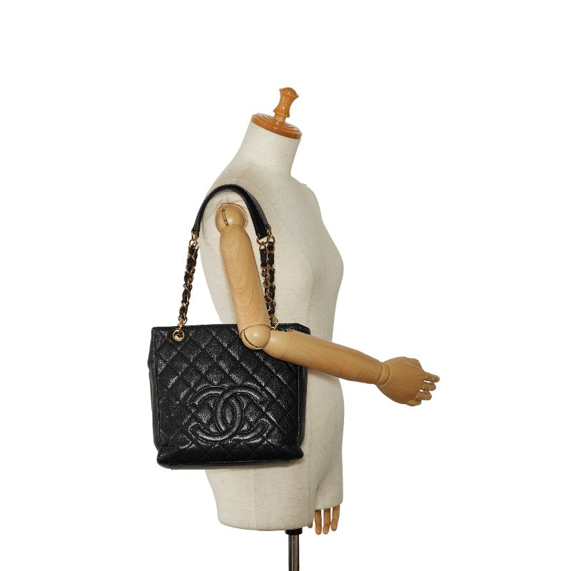 Chanel CC Caviar Grand Shopping Tote Leather Tote Bag in Good condition