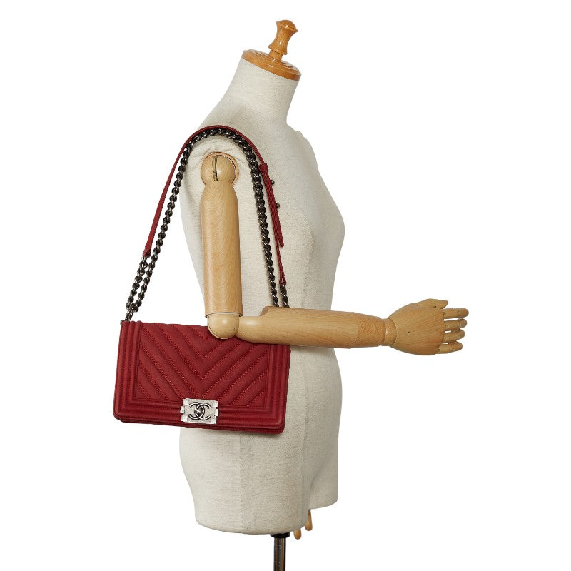 Medium Chevron Suede Le Boy Flap Bag - '10s