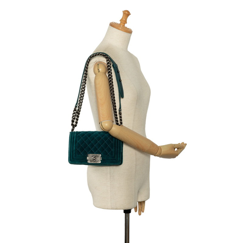 Chanel Small Suede Le Boy Flap Bag Suede Shoulder Bag in Good condition