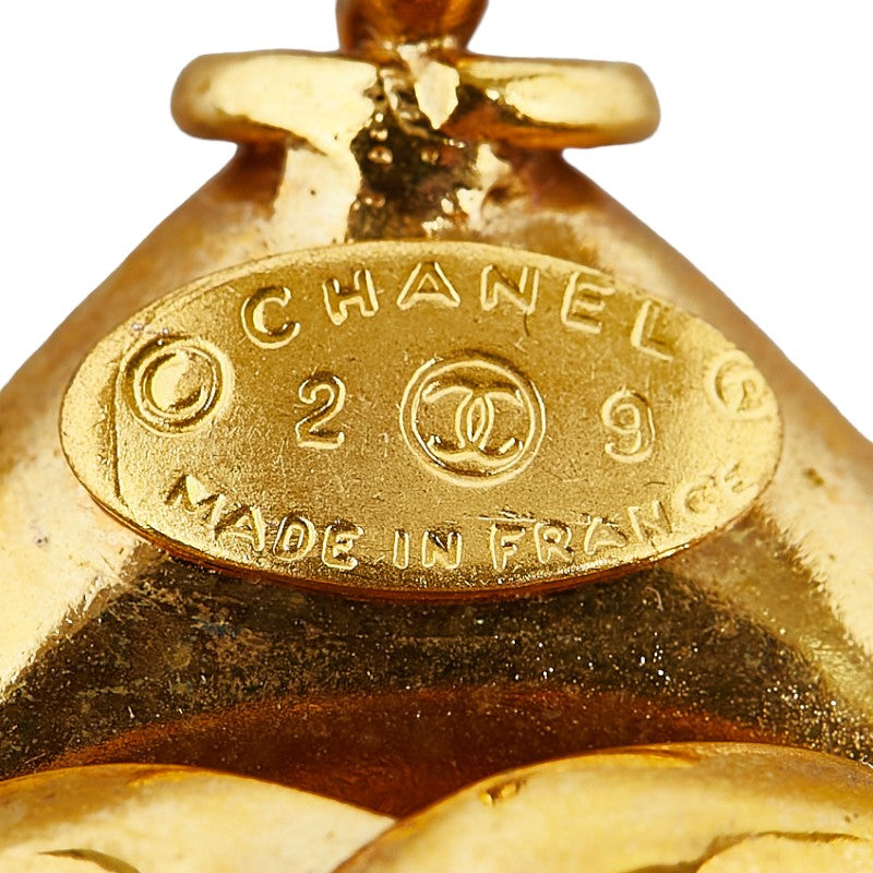 Chanel CC Diamond Pendant Metal Necklace in Good condition