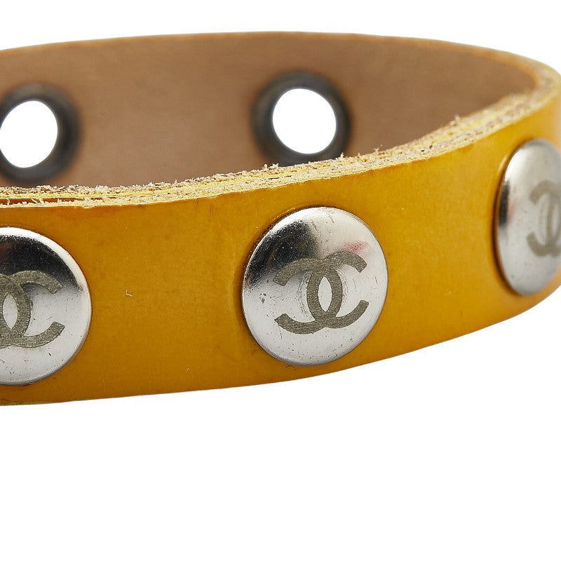 Chanel Coco Mark Enamel Leather Bracelet