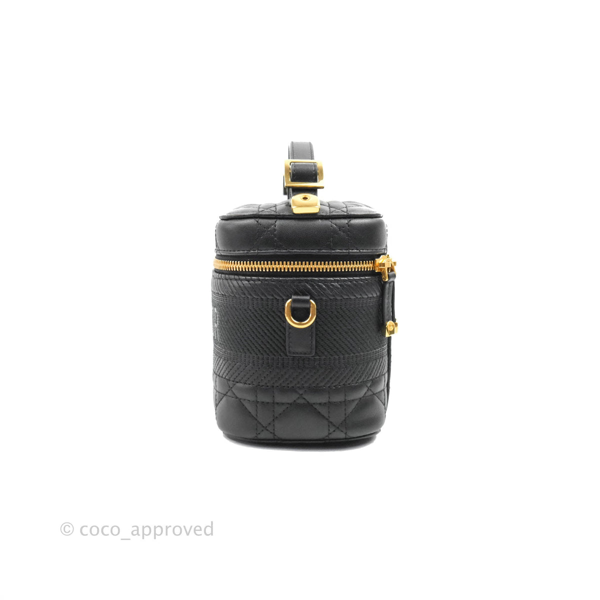 Christian Dior Small Diortravel Vanity Case Black Lambskin Cannage