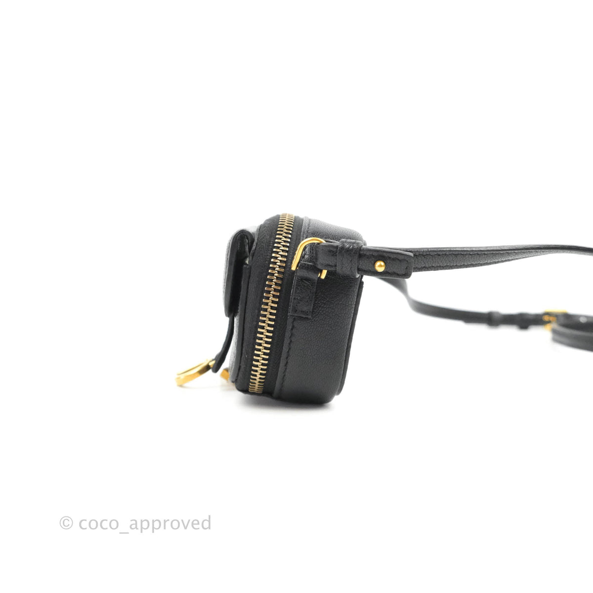 Dior Mini Saddle Shoulder Strap Pouch Black Goatskin