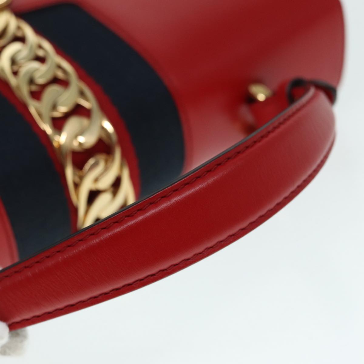 Gucci Sylvie Navy Leather Handbag