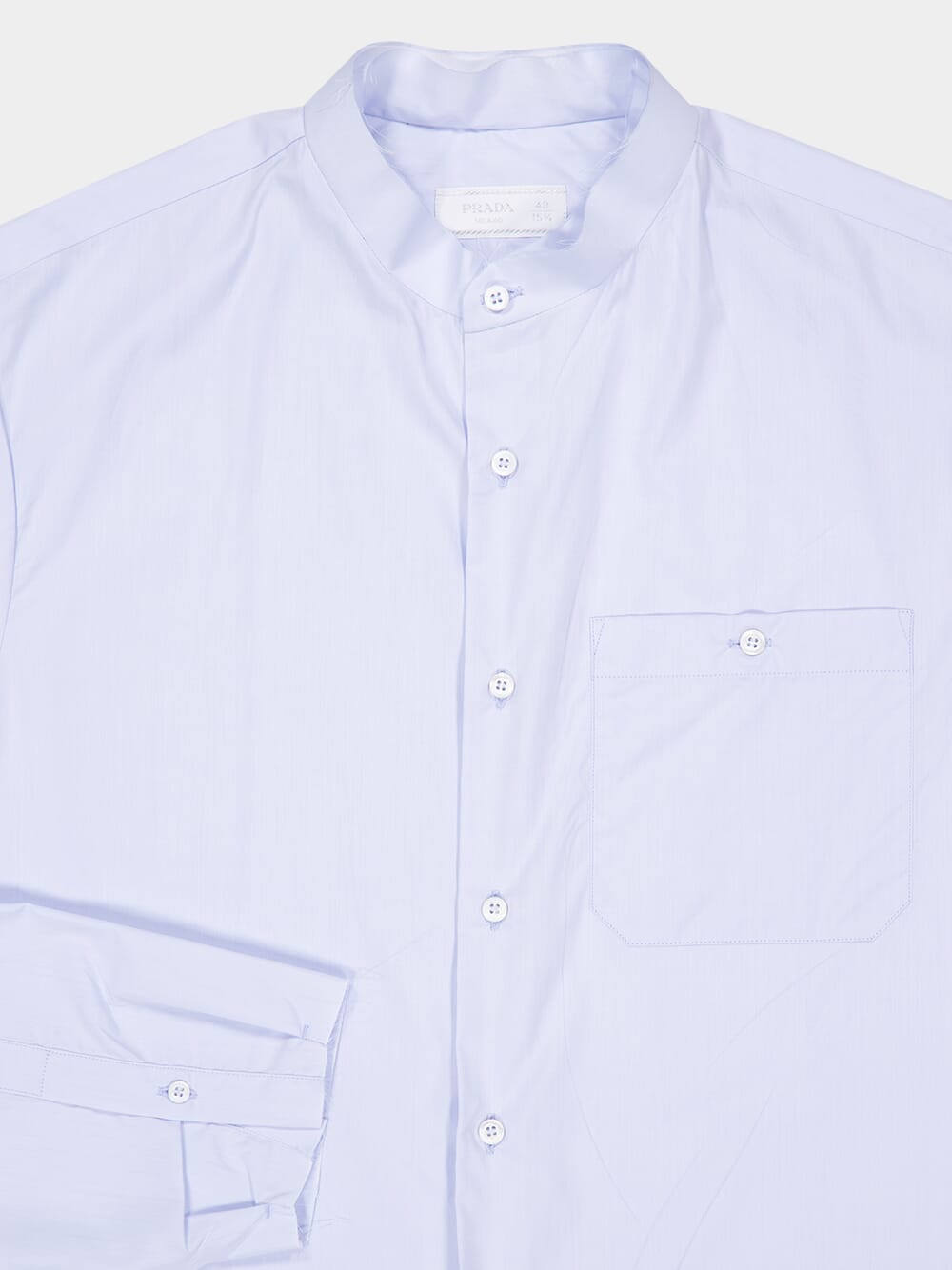 Astro Blue Cotton Mandarin Shirt