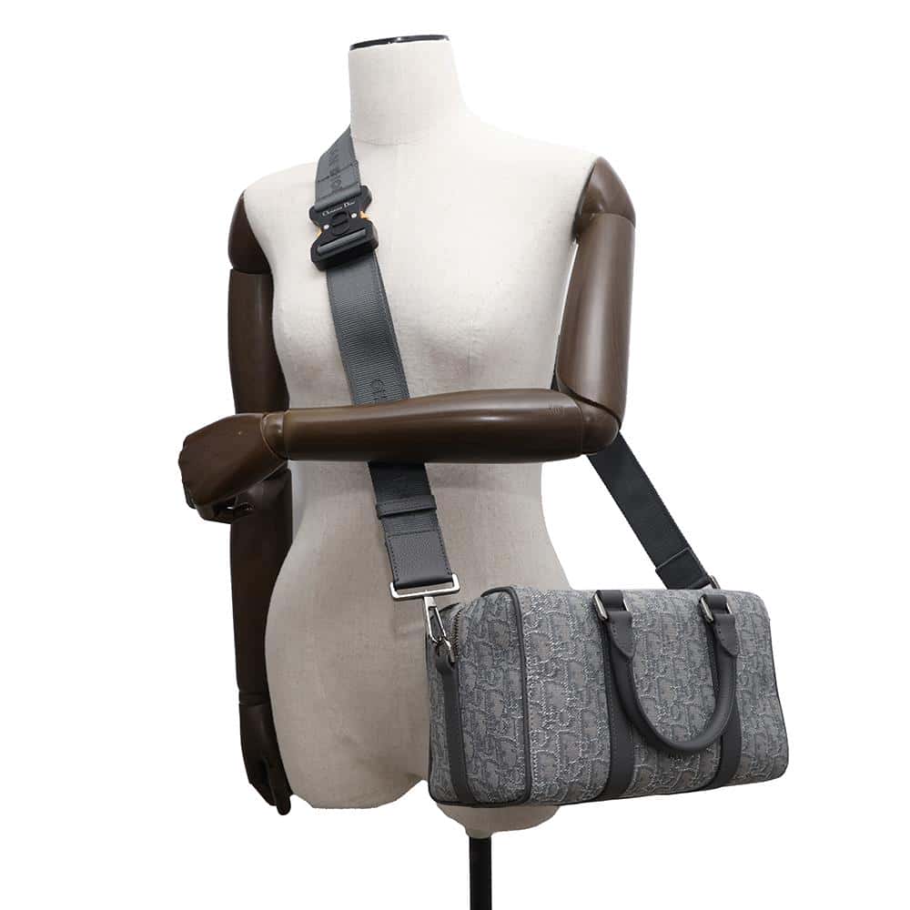 Dior Oblique 2WAY Travel Bag Rango 26 Gray1ADDU114DOS Jacquard Calf Leather Size Gray
