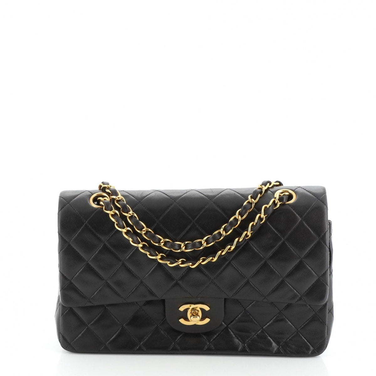 Chanel timeless/classique black leather handbag
