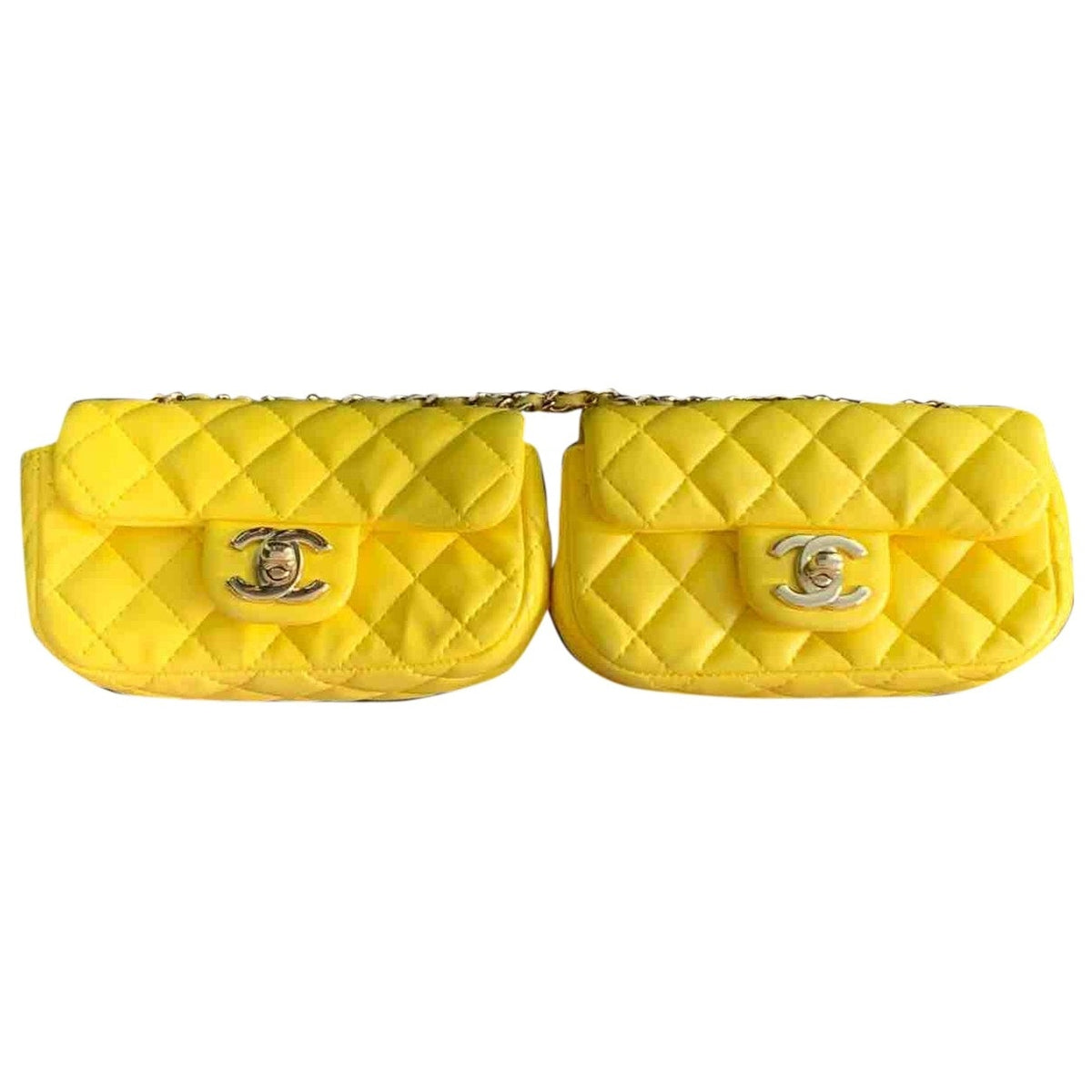 Chanel timeless/classique yellow leather handbag