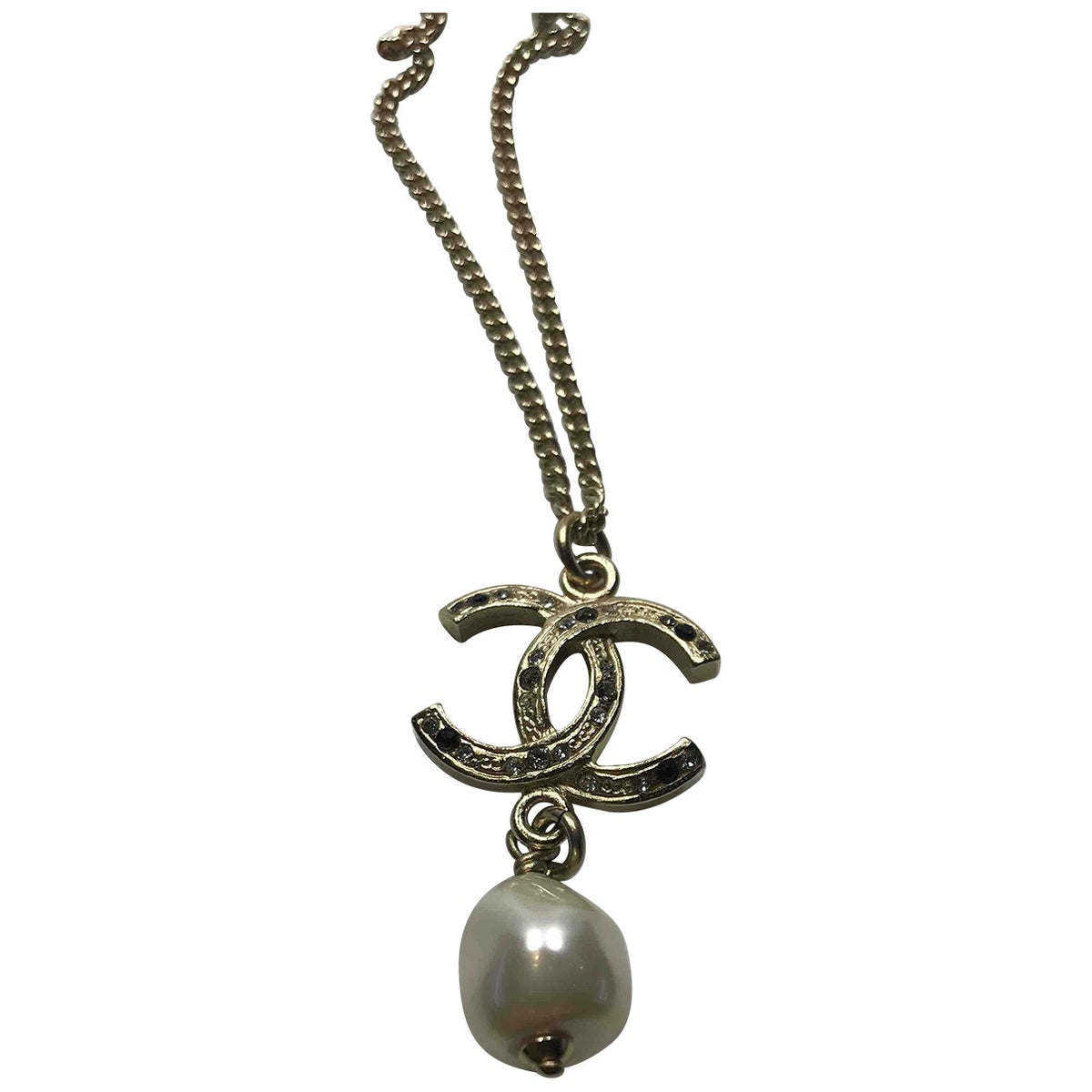 Chanel cc gold metal necklaces