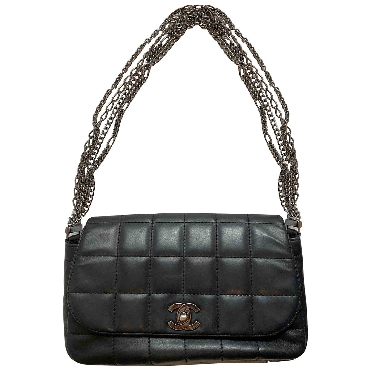 Chanel black leather handbag