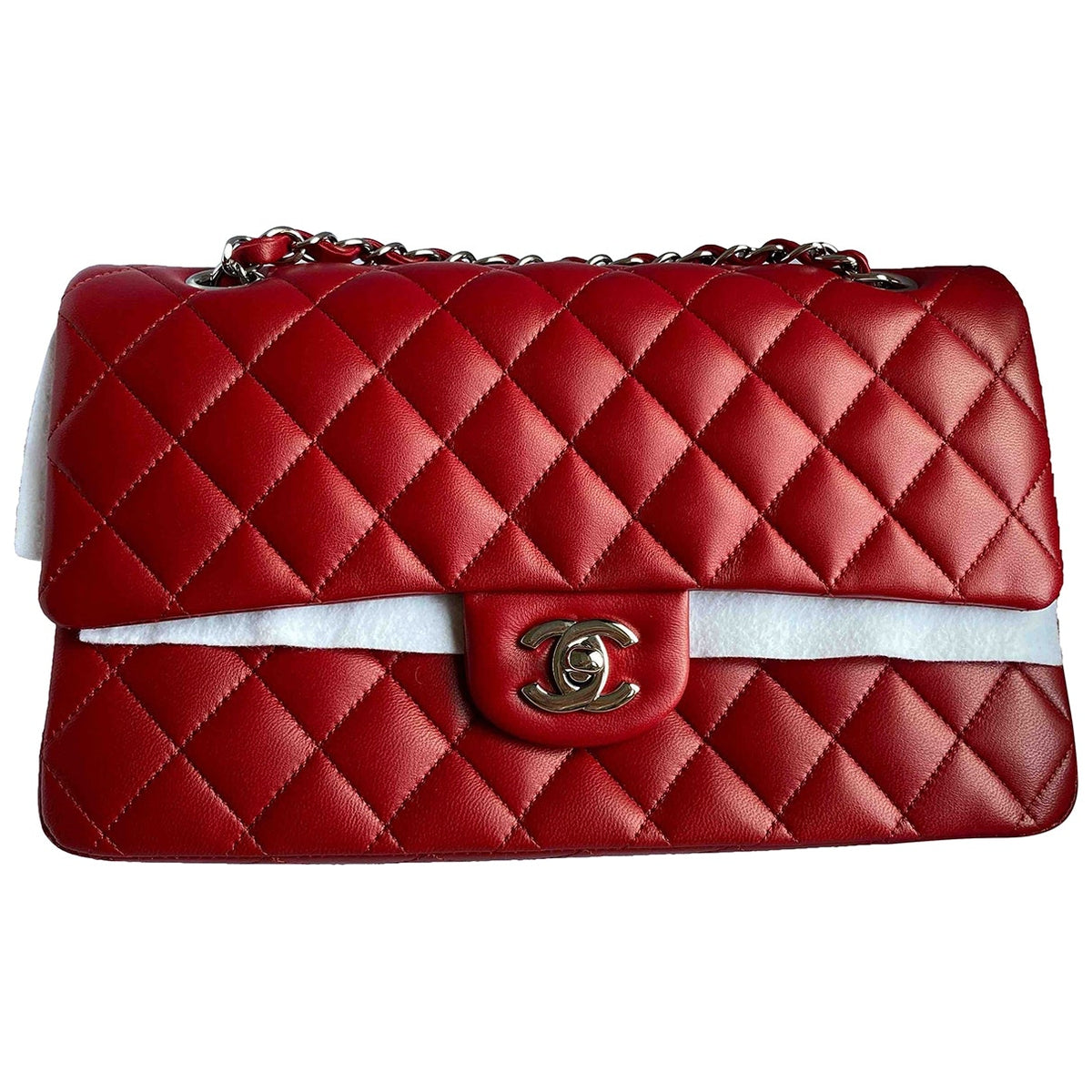 Chanel timeless/classique red leather handbag