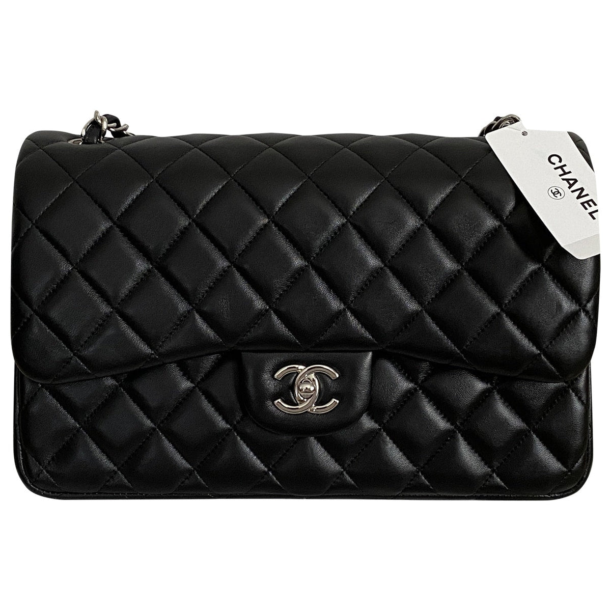 Chanel timeless/classique black leather handbag