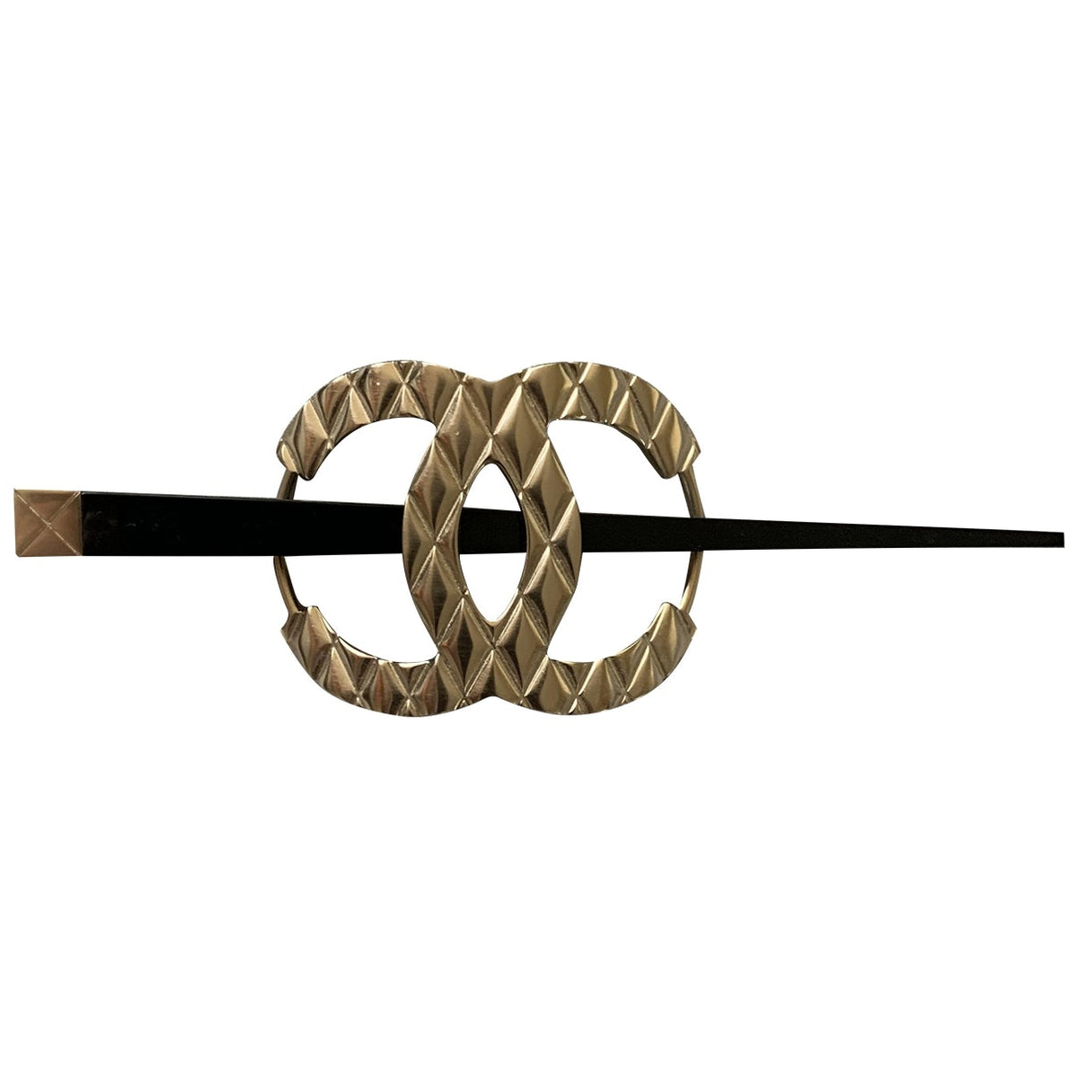 Chanel cc gold metal hair accessories