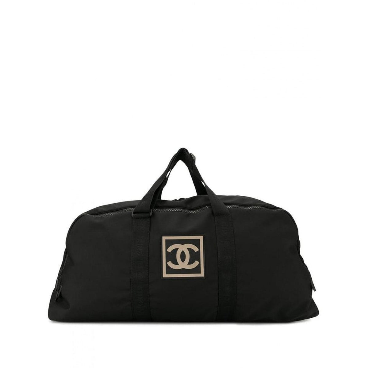Chanel black cloth travel bag