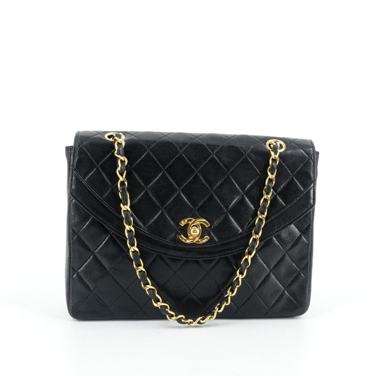 Chanel black leather handbag