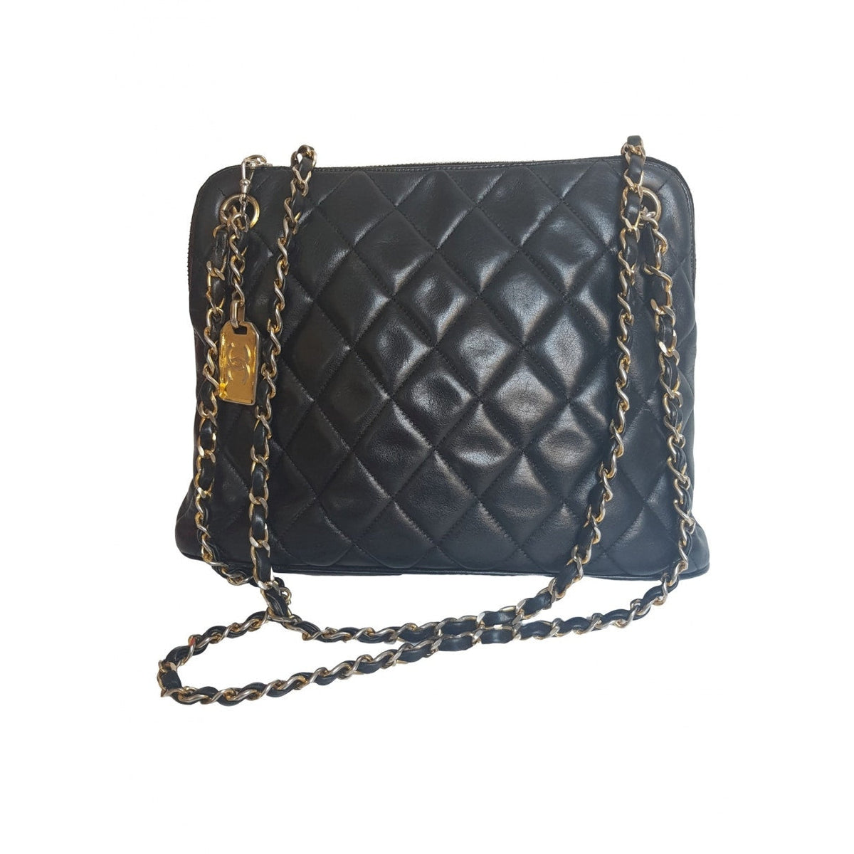 Chanel black leather handbag