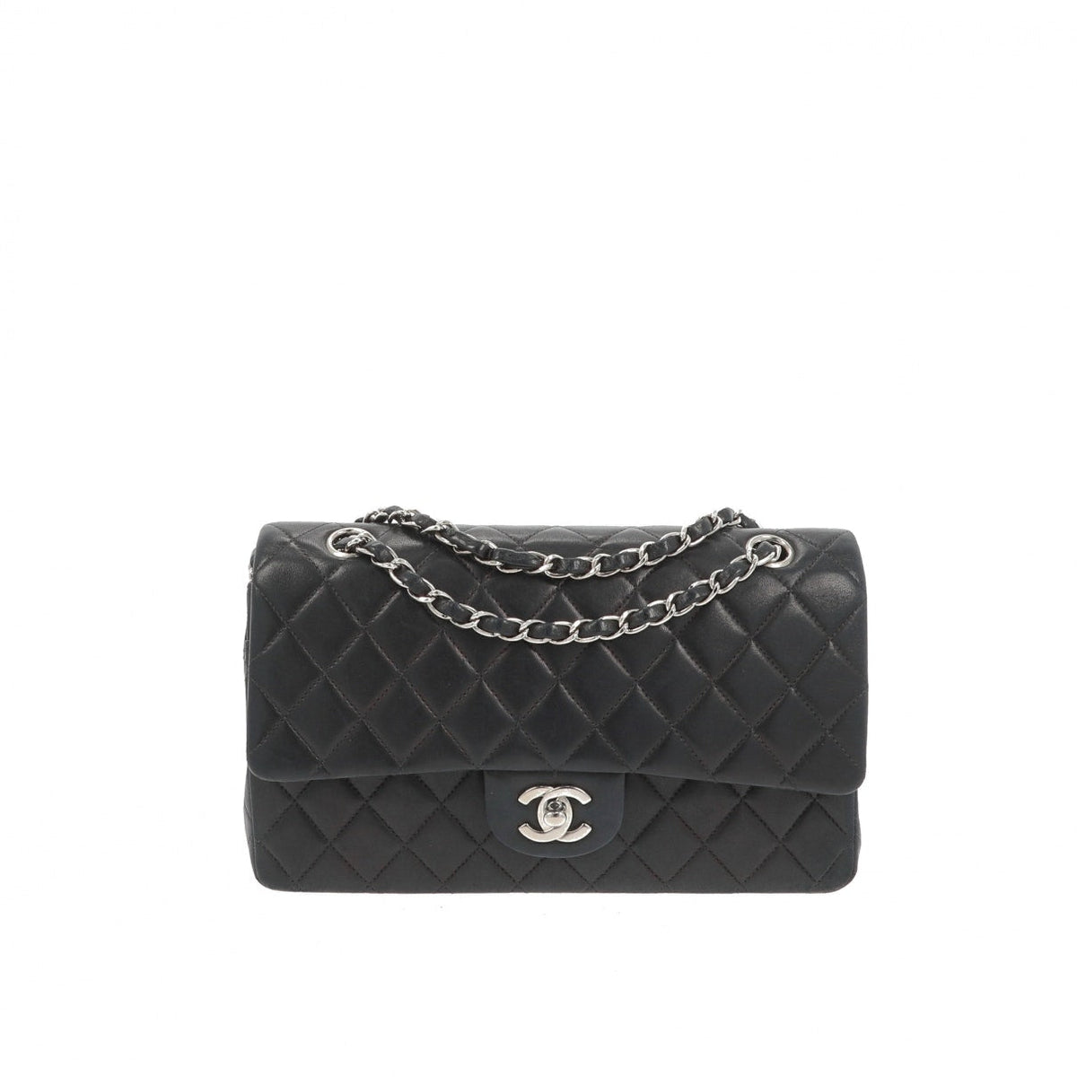 Chanel timeless/classique black leather handbag