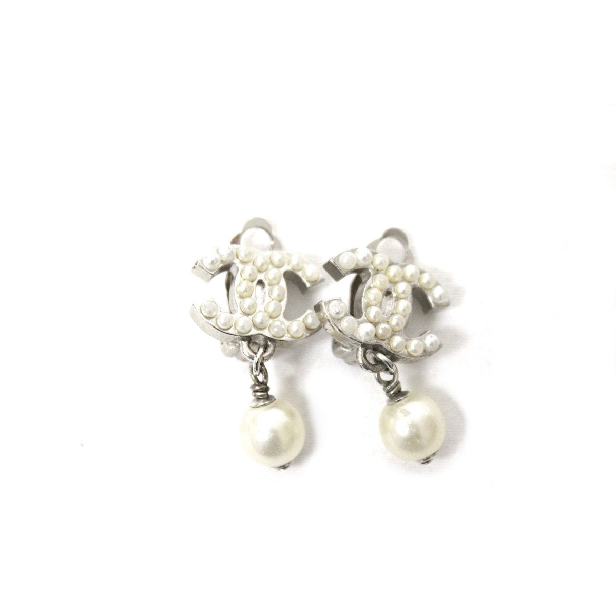 Chanel silver earrings
