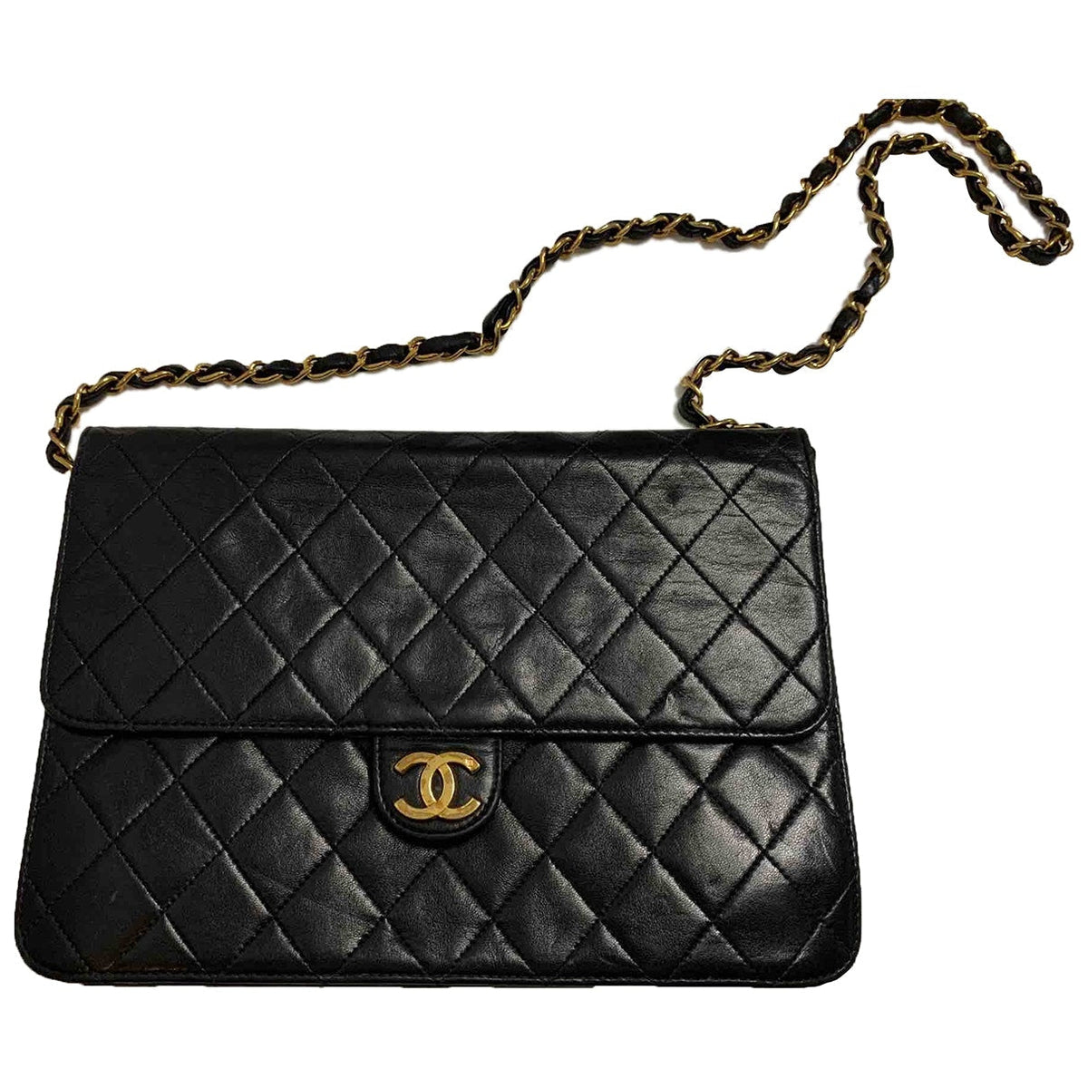 Chanel black leather handbag