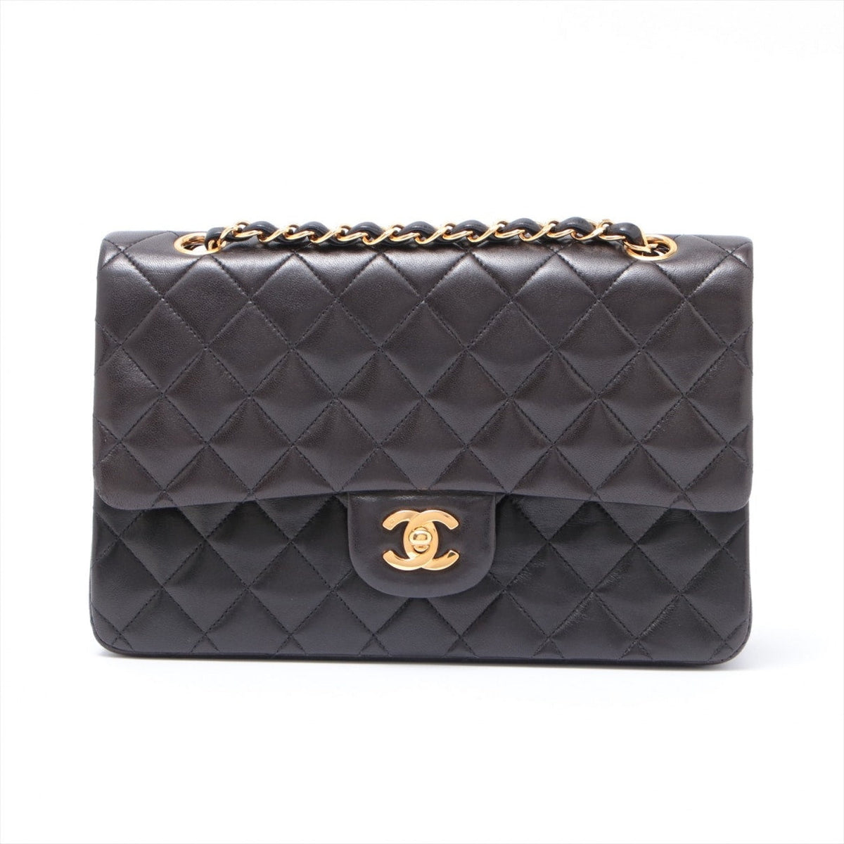 Chanel timeless/classique black leather handbag