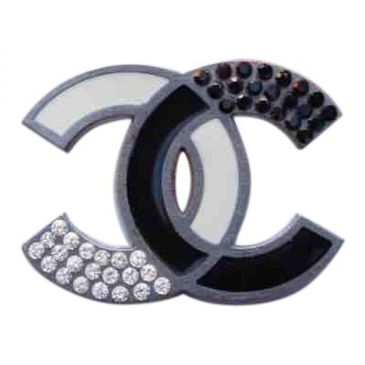 Chanel cc black metal pins & brooches