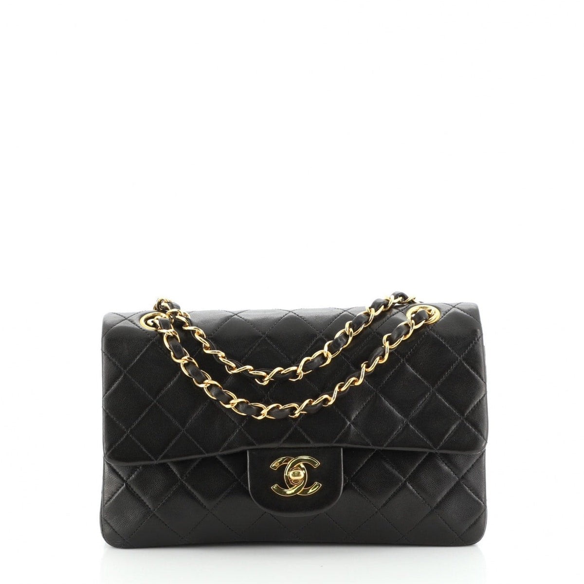 Chanel timeless/classique black leather handbag