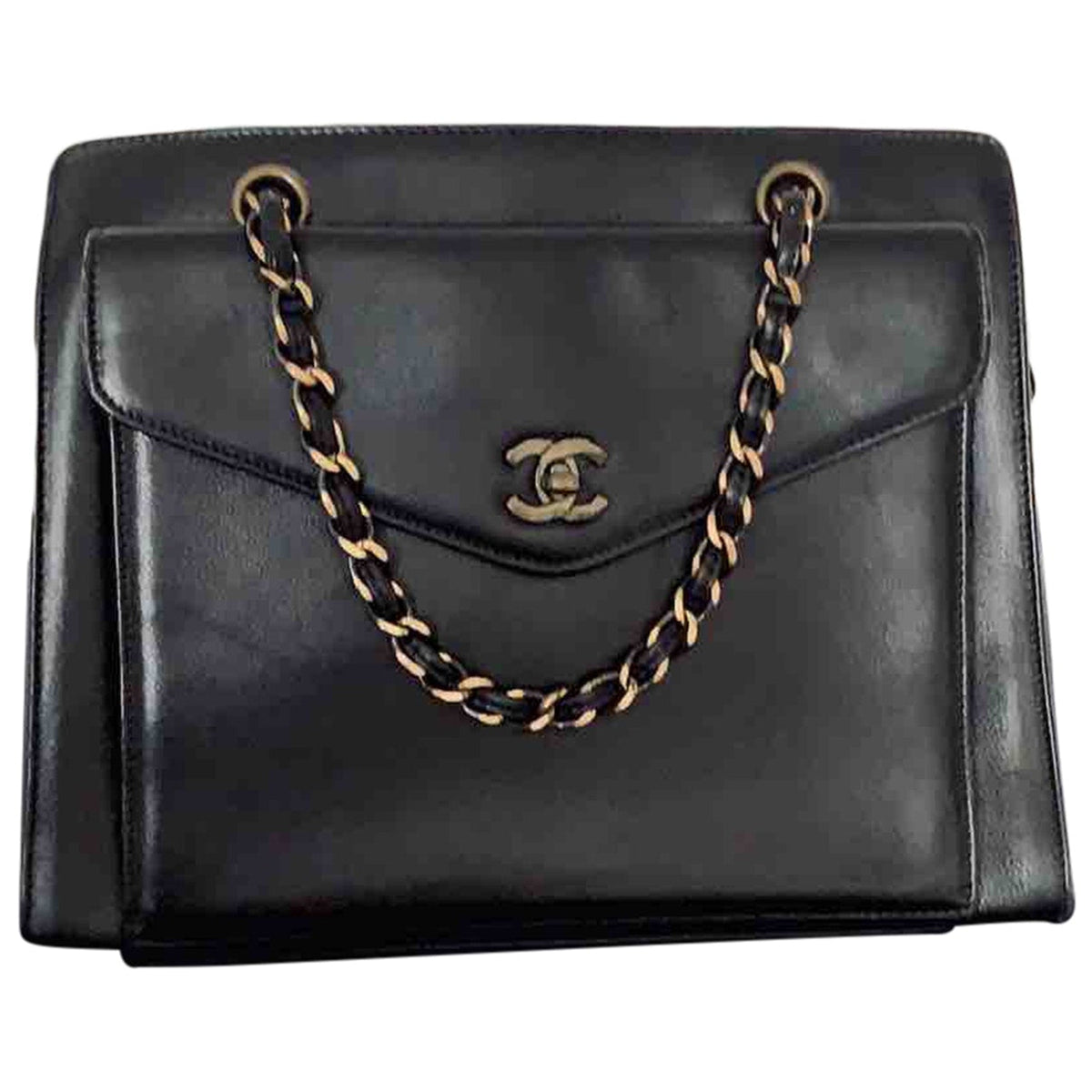 Chanel timeless/classique black leather handbag