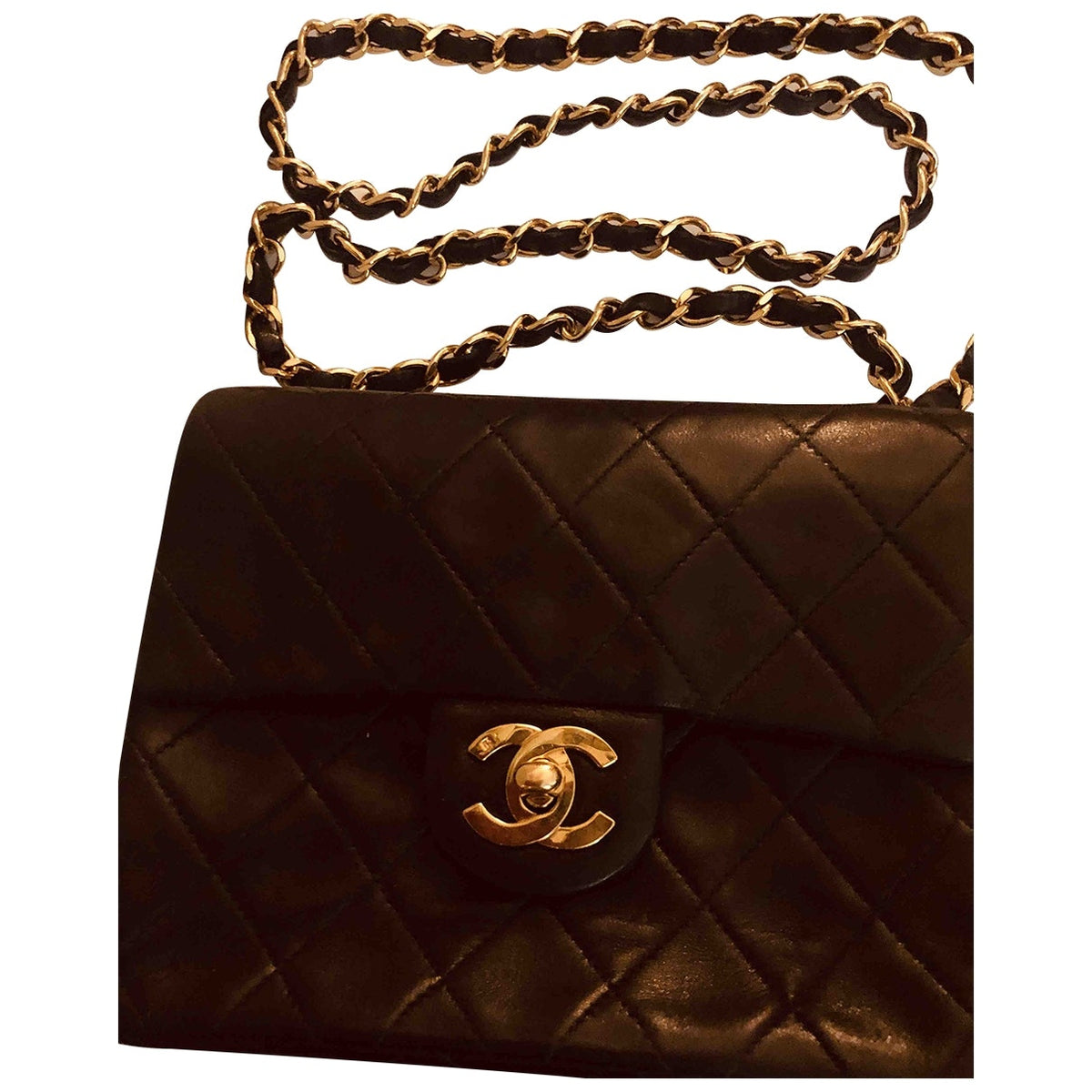 Chanel timeless/classique black leather handbag