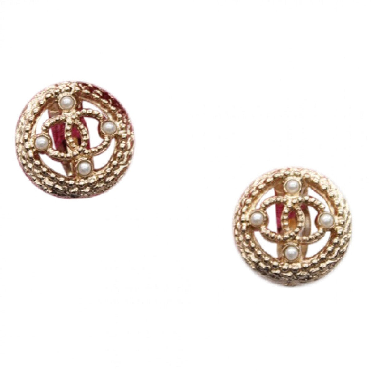 Chanel cc metal earrings
